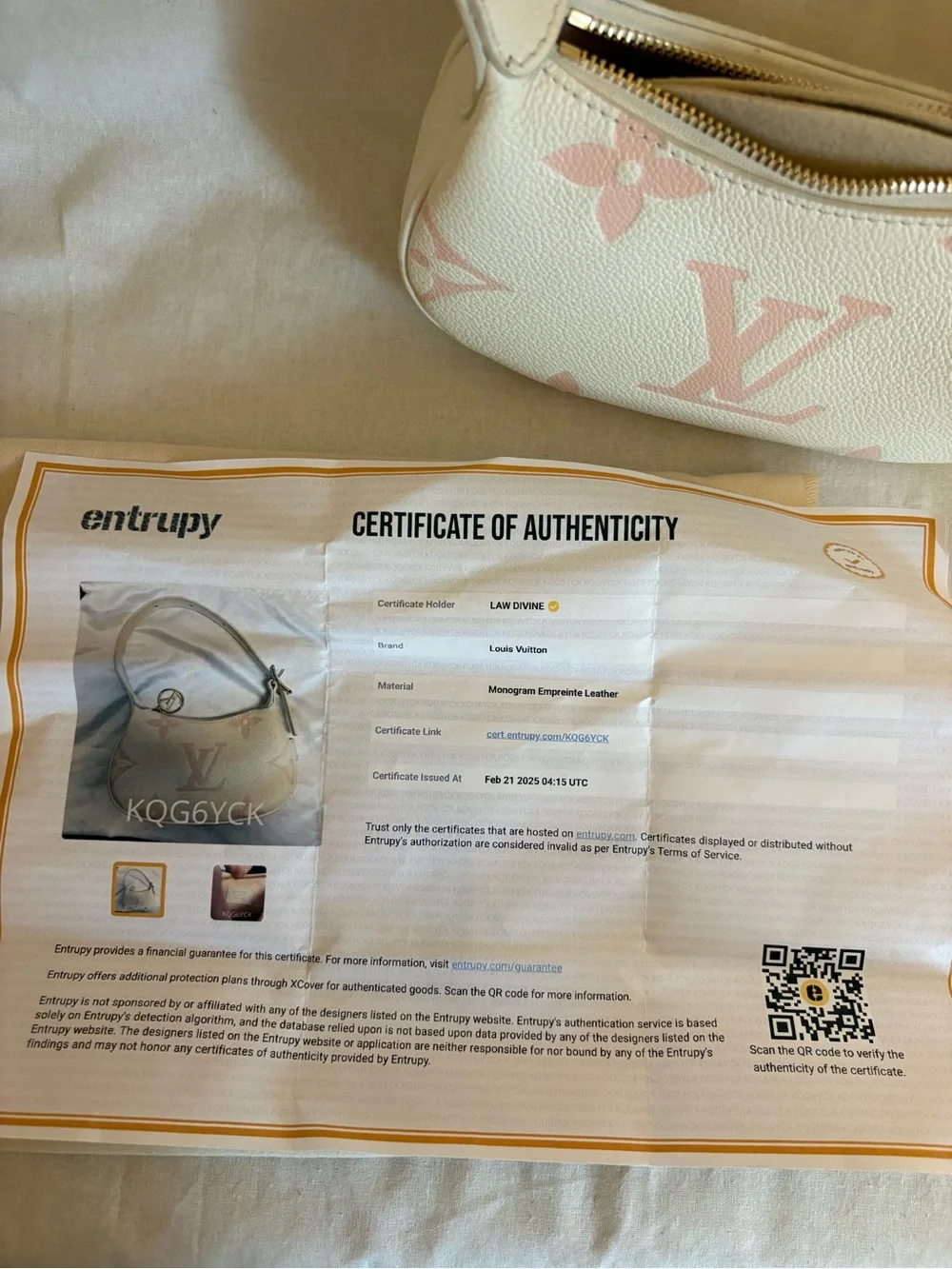 Louis Vuitton White & Pink Mini Moon Bag
